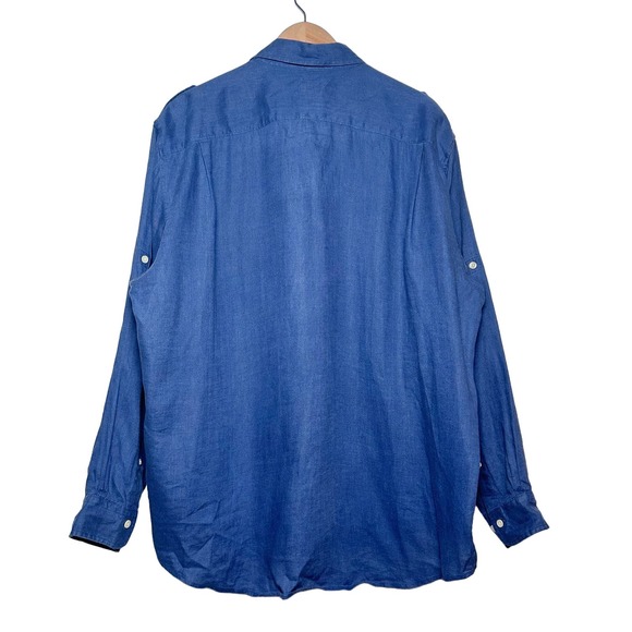Brooks Brothers | Men | 100% Linen Roll Tab Long Sleeve Button Up Shirt | XL - Picture 2 of 13
